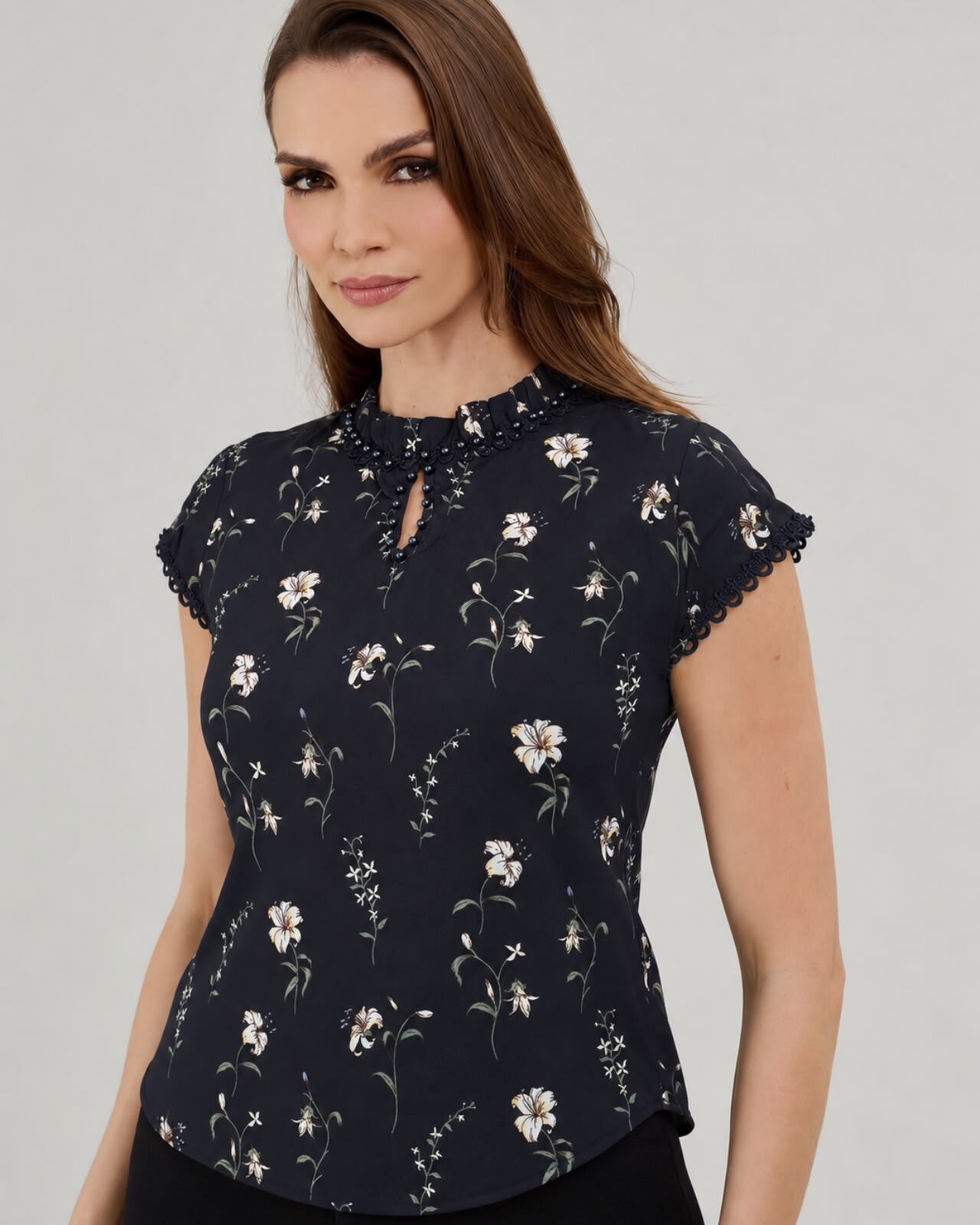 Blusa Lírio Azul escuro