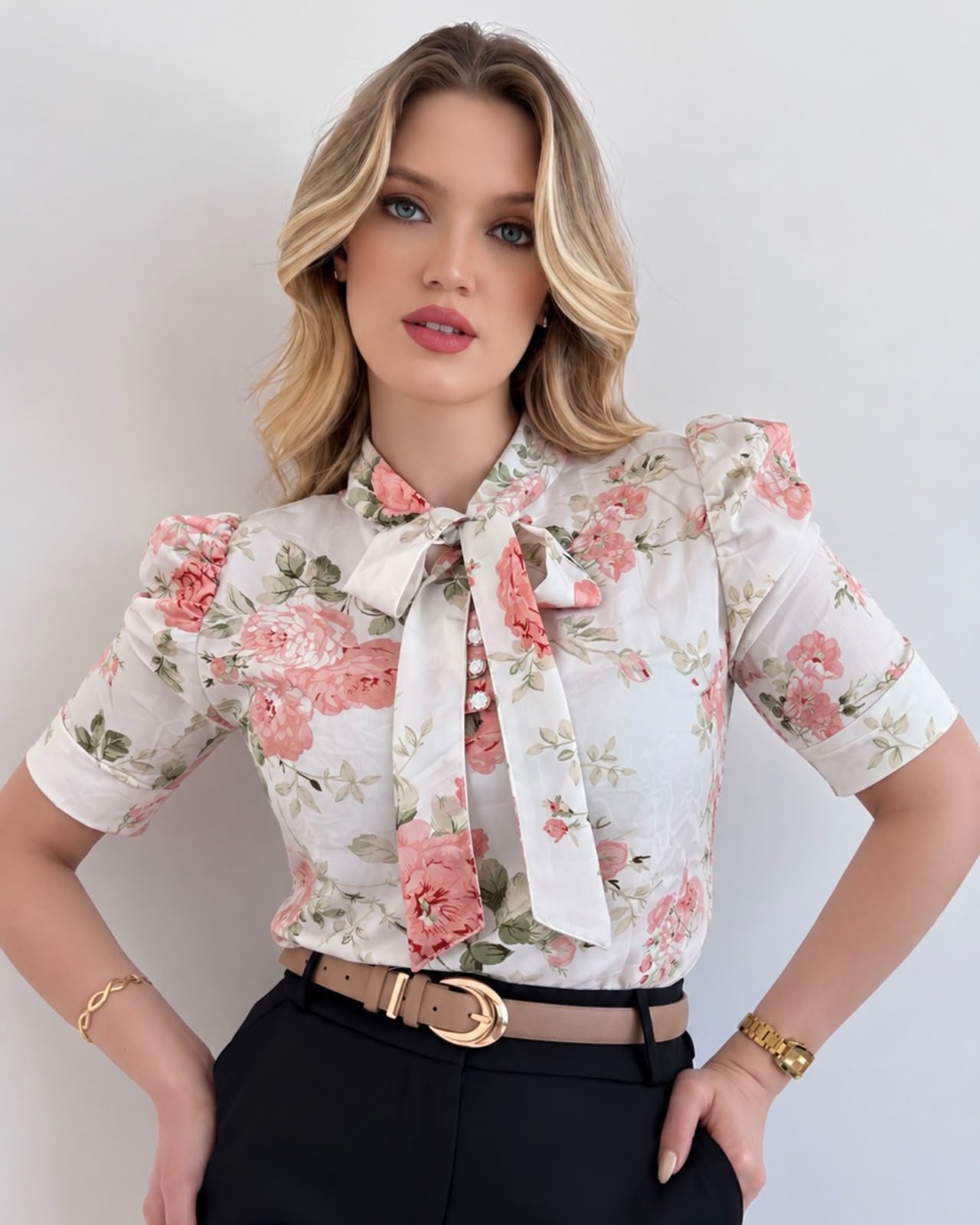 Blusa estampada floral Branca