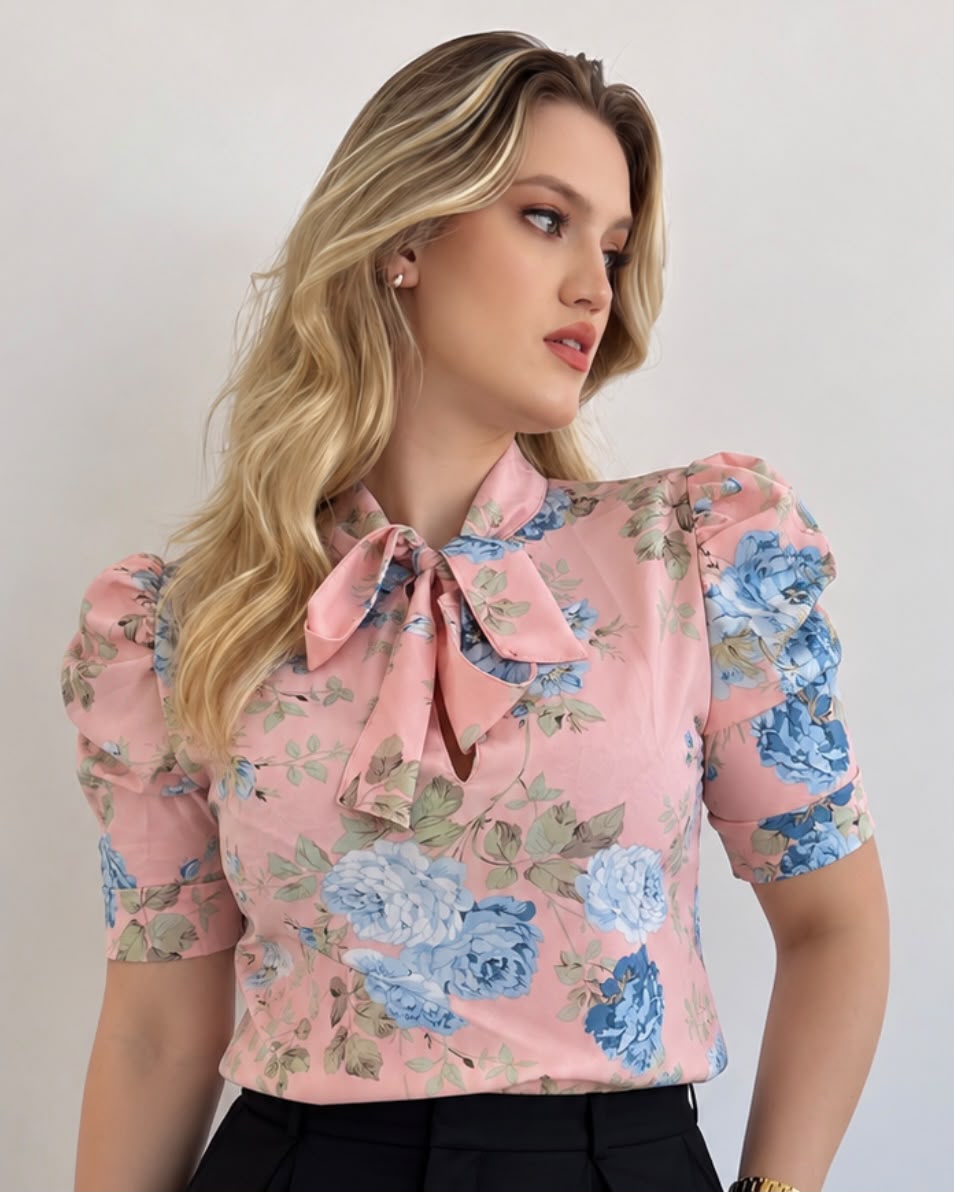 Blusa estampada floral Rosa