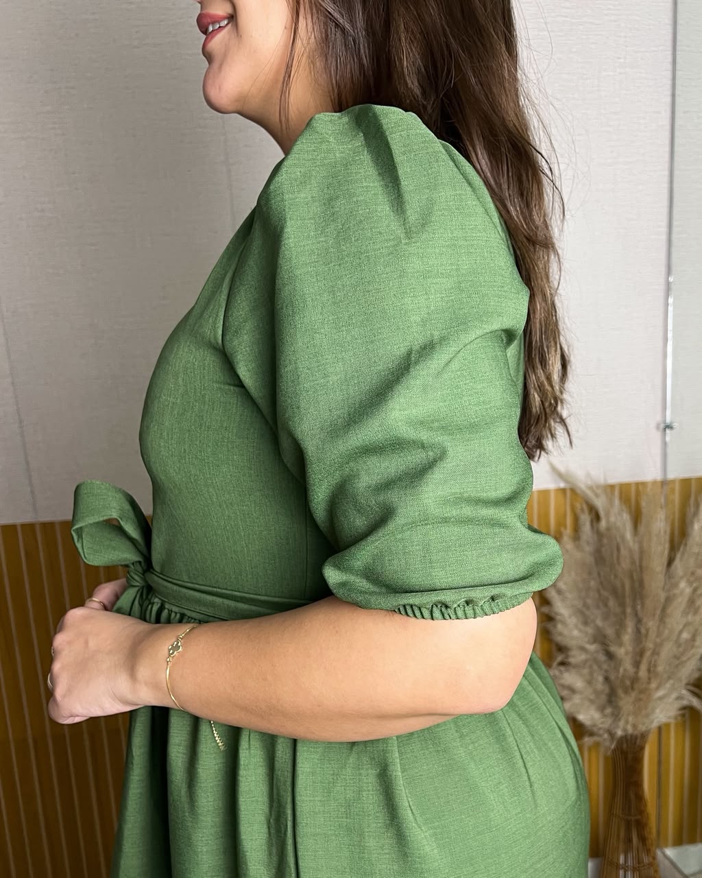 Vestido Longo três Marias Verde Militar