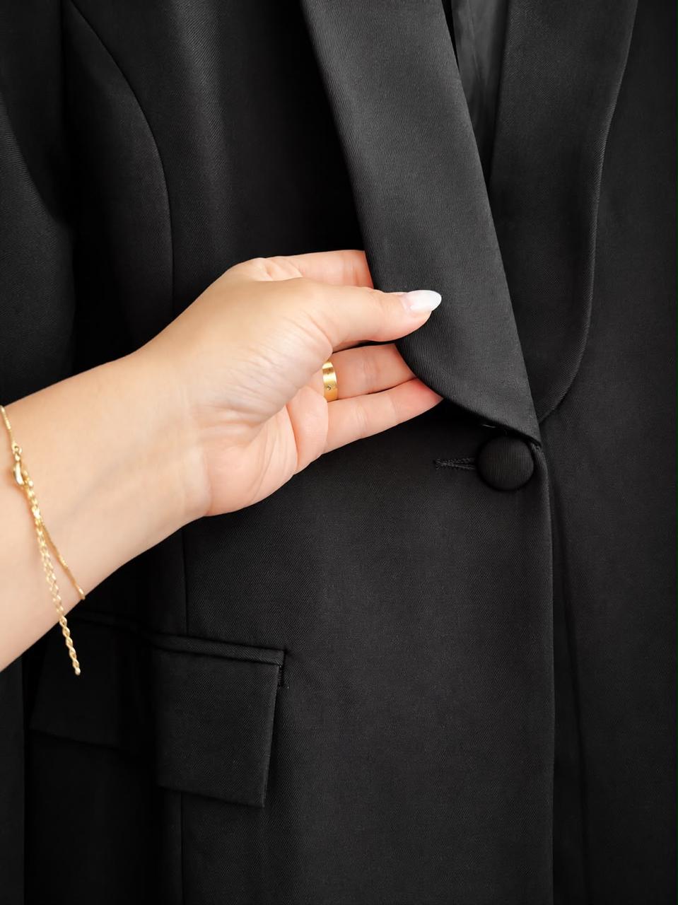 Blazer Alfaiataria com Cinto Preto