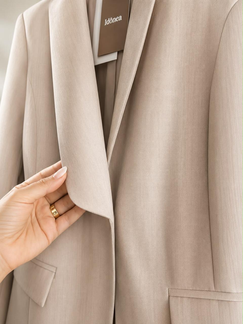 Blazer Alfaiataria com Cinto Nude