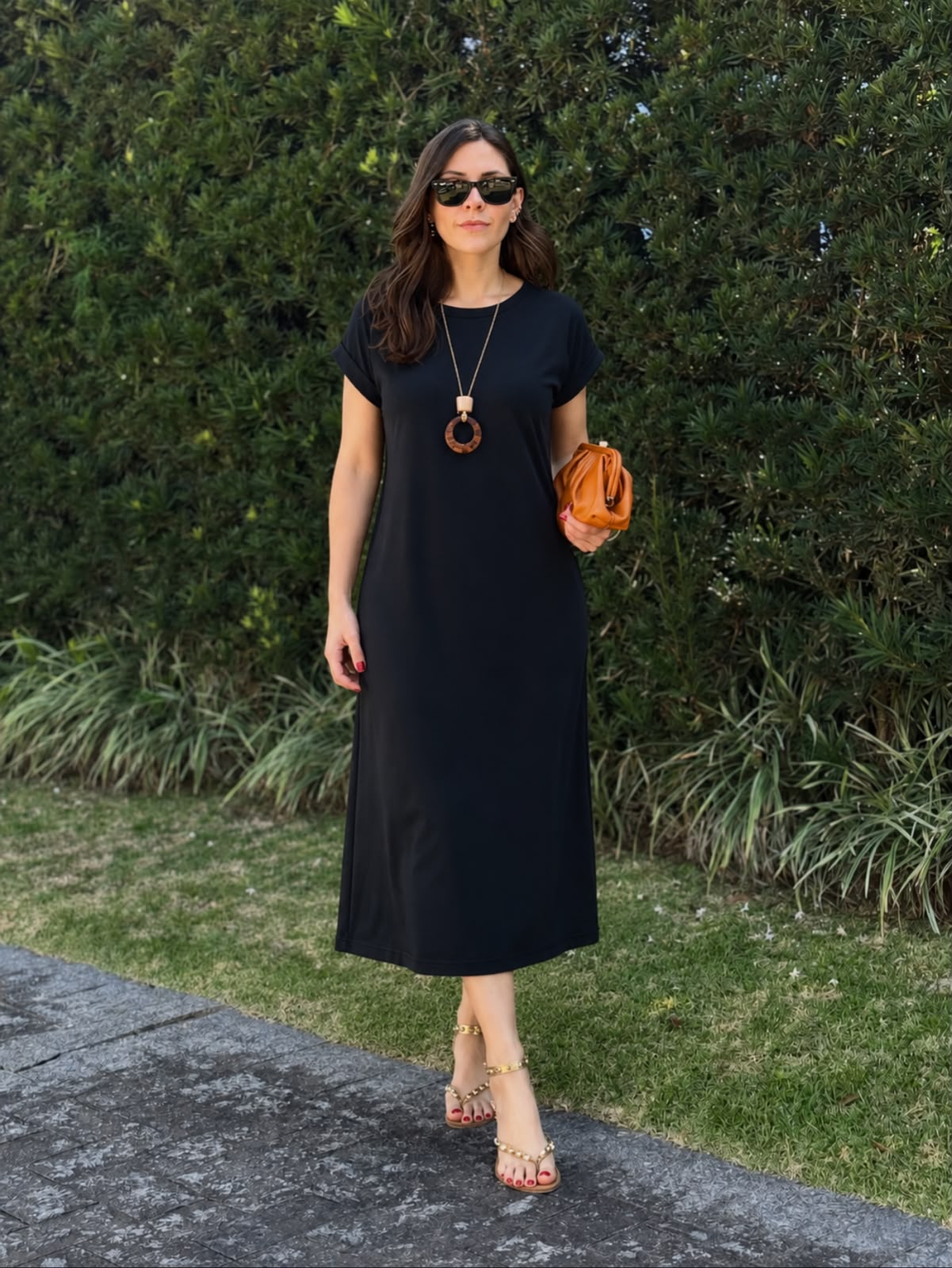 Vestido de Malha Midi Preto