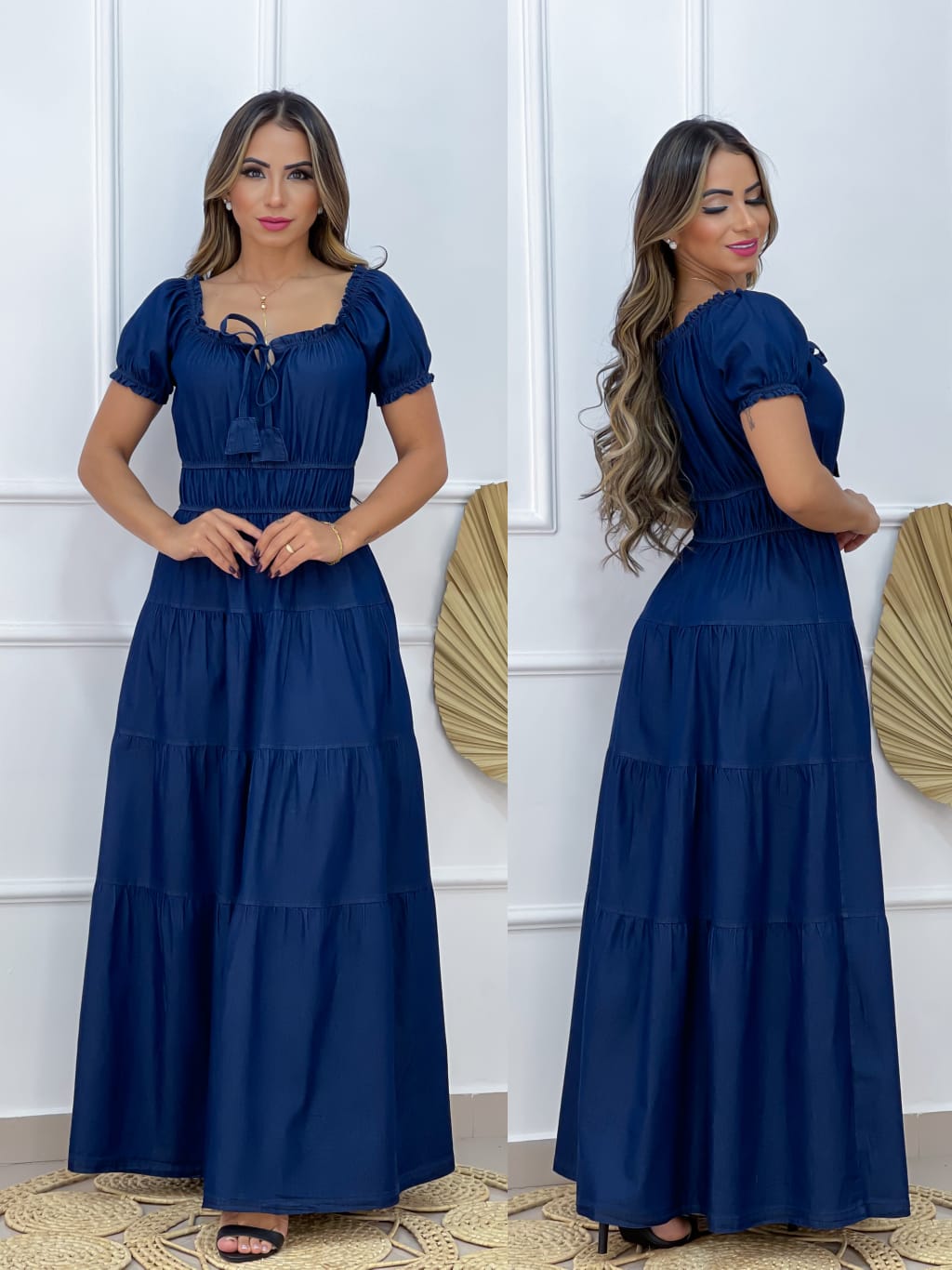 Vestido Jeans Longo Godê