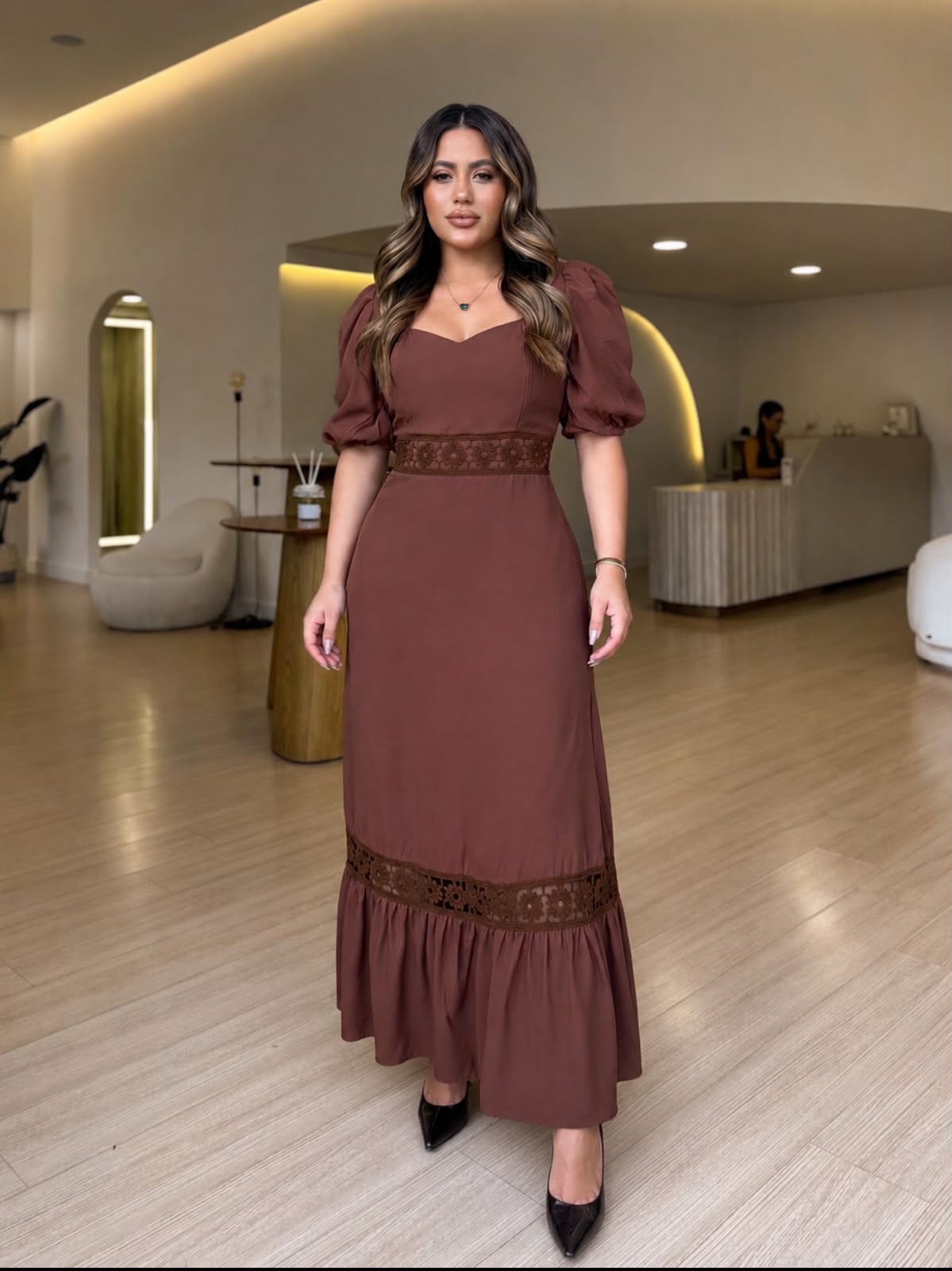 Vestido longo Sensorial Marrante Marrom