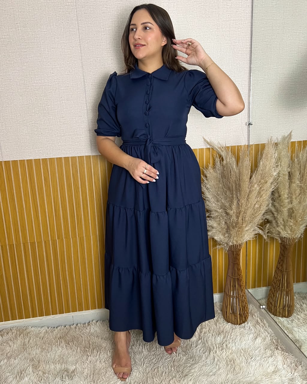 Vestido Longo três Marias Azul