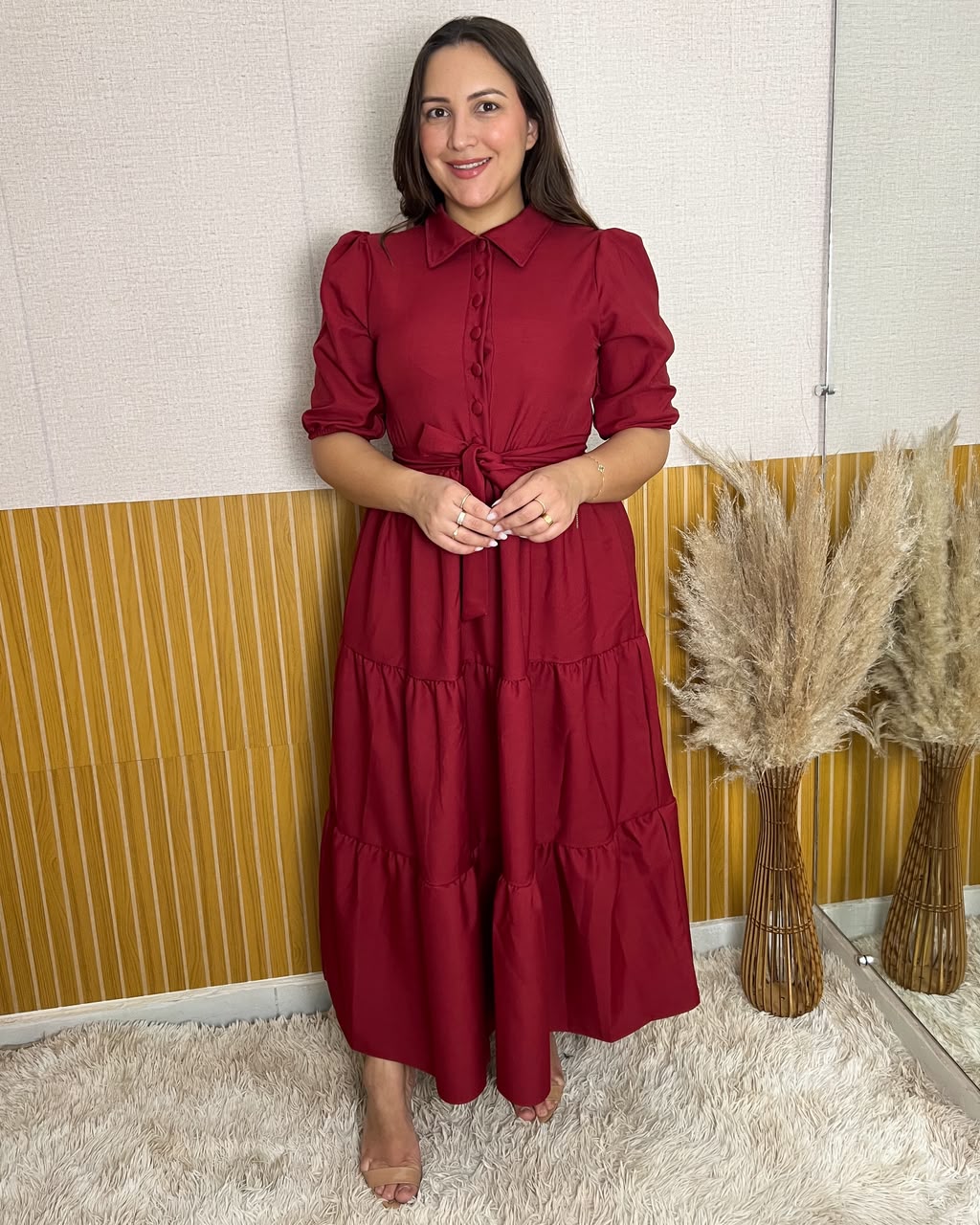 Vestido Longo três Marias Vinho