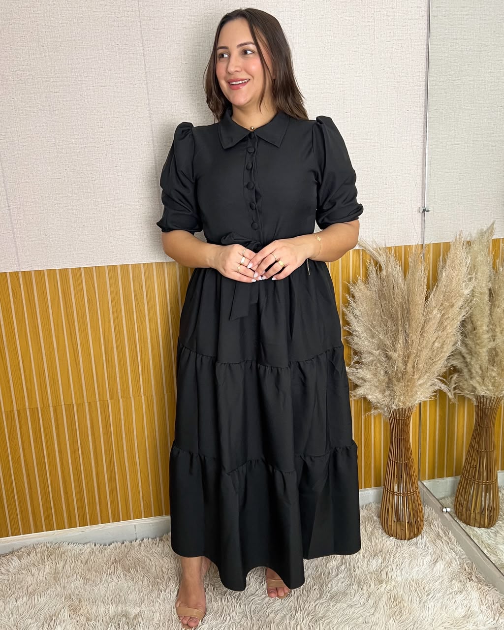 Vestido Longo três Marias Preto